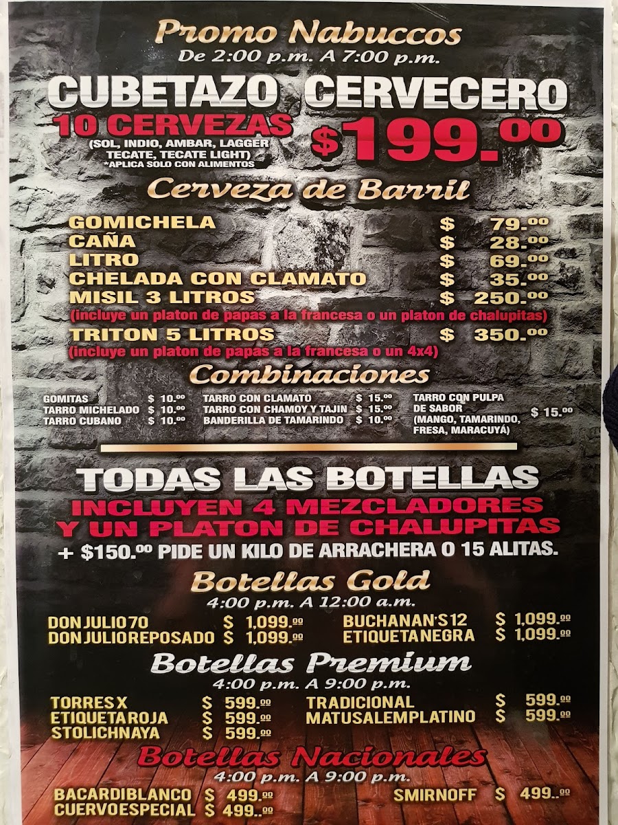 Trattoria di Nabucco Napoles Menu - Image 5